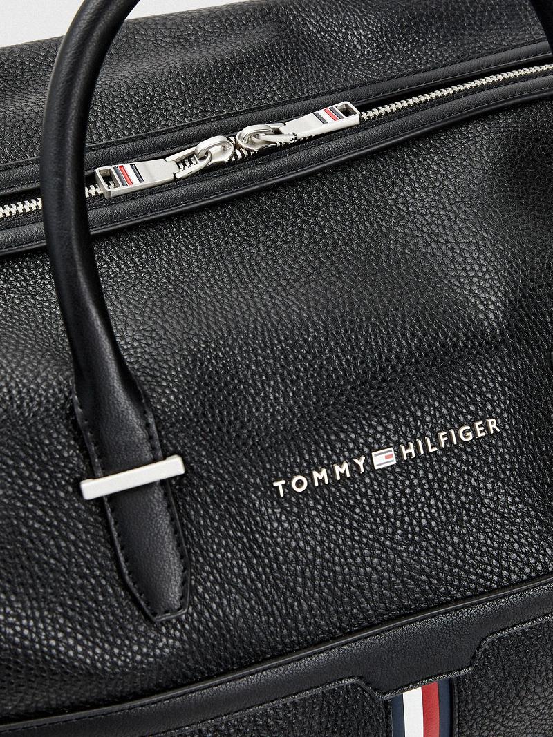 Férfi Tommy Hilfiger Stripe Duffle Táska Fekete | HU 1488YXF